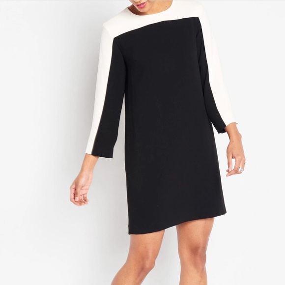 Of Mercer Chic Black and White Long Sleeve Dress - Picture 2 of 7